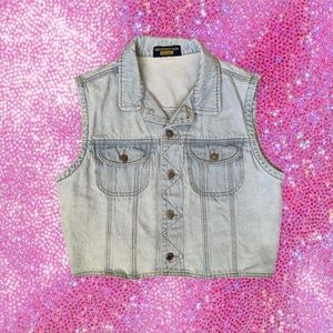 vintage washed denim vest
